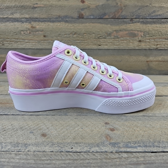 adidas Nizza Platform Women's Originals Shoes Bliss Lilac/Cloud White/Yellow - Picture 8 of 12